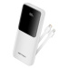 Vention 10000mAh Power Bank with Integrated USB-C and Lightning Cables 22.5W White LED Display T