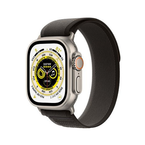 Apple Watch Ultra 49mm titanové pouzdro s černo-šedým trailovým tahem - M/L