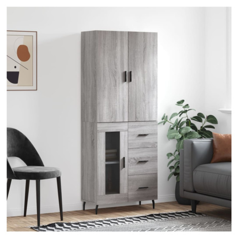 vidaXL Skříň highboard šedá sonoma 69,5 x 34 x 180 cm kompozitní dřevo