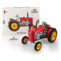 Traktor Zetor 25A červený na klíček kov 15cm 1:25 v krabičce Kovap