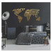 Kovová nástěnná dekorace ve zlaté barvě World Map In The Stripes, 150 x 80 cm