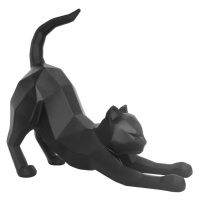 Matně černá soška PT LIVING Origami Stretching Cat, výška 30,5 cm