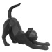 Matně černá soška PT LIVING Origami Stretching Cat, výška 30,5 cm