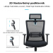 Kancelářská ergonomická židle JERRY — černá, nosnost 150 kg