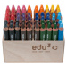 EDU3 Super Jumbo trojhranné pastelky ve dřevě H60, tuha 10 mm, 10 barev, ve stojanu ze dřeva