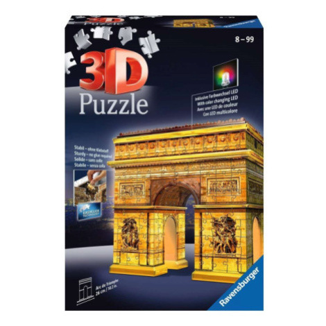 RAVENSBURGER Svítící 3D puzzle Noční edice Vítězný oblouk 216 dílků 122090