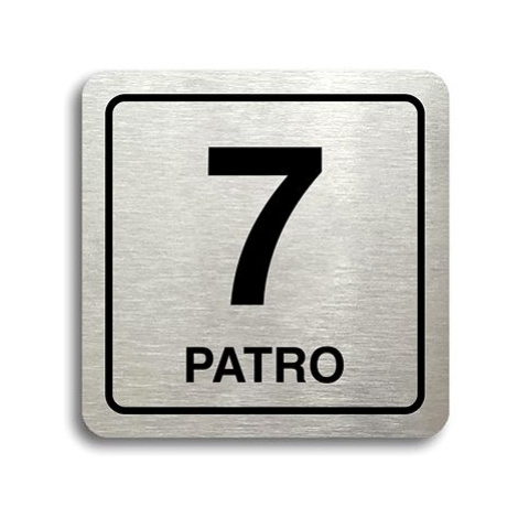 Accept Piktogram "7 patro" (80 × 80 mm) (stříbrná tabulka - černý tisk)