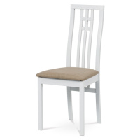 Dřevěná židle JARED, bílá/potah béžový