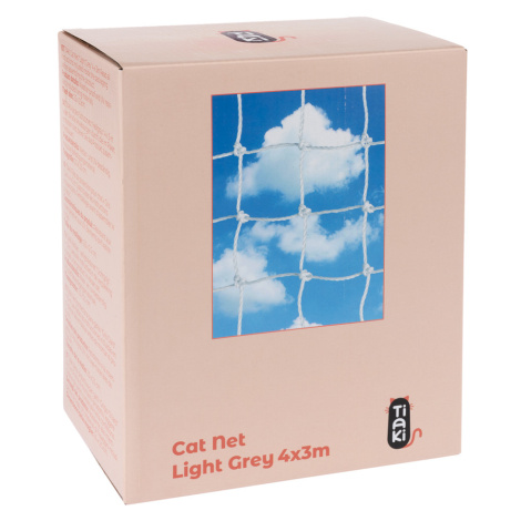 TIAKI bezpečnostní síť pro kočky s drátěnou výztuhou, světle šedá - 4 x 3 m