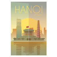 Ilustrace Hanoi. Vector poster., Mikalai Manyshau, 26.7 × 40 cm