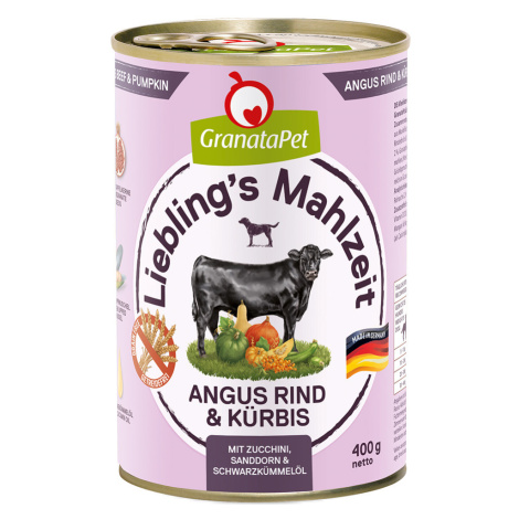 Výhodné balení GranataPet Liebling's Mahlzeit 24 x 400 g - hovězí Angus s dýní