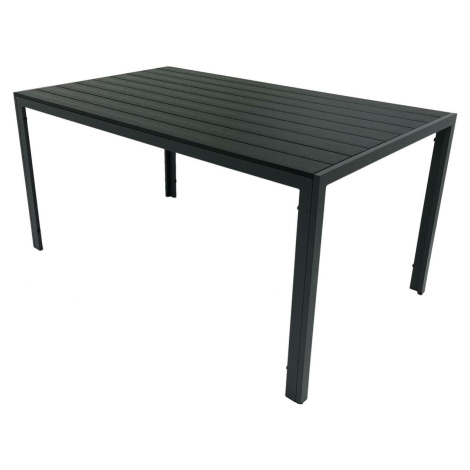 Kontrast Zahradní kovový stůl ALLEN 150 x 90 x 74 cm šedý/černý