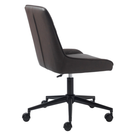 Furniria Designová kancelářská židle Dana tmavě hnědá ekokůže