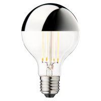 DESIGN BY US Zrcadlová lampa LED Globe 80, stříbrná, E27, 3,5 W, 2 700 K