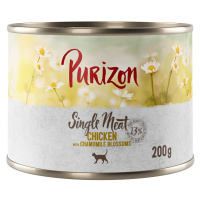 Purizon konzervy, 6 x 200 / 6 x 400 g - 15 % sleva - Single Meat kuřecí s květy heřmánku (6 x 20