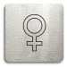 Accept Piktogram "WC ženy V" (80 × 80 mm) (stříbrná tabulka - černý tisk bez rámečku)