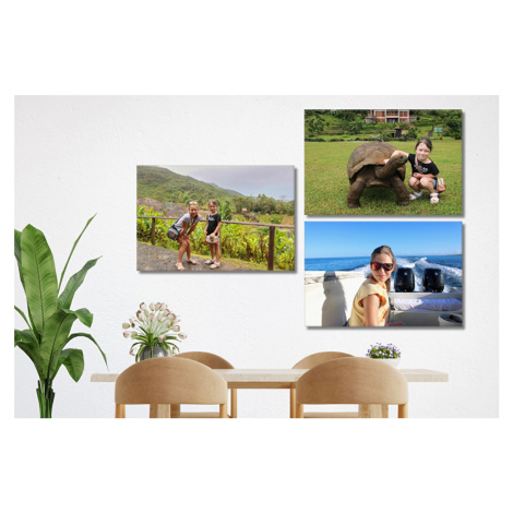 Fotoobrazy sada 3 kusů 60x40 cm s vlastními fotkami, Plátno 100% bavlna: Premium Canvas 390g/m²