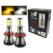 LED auto žárovka LED COB H9 H11 DUAL COLOR JDM 50W s chladičem 12000lm