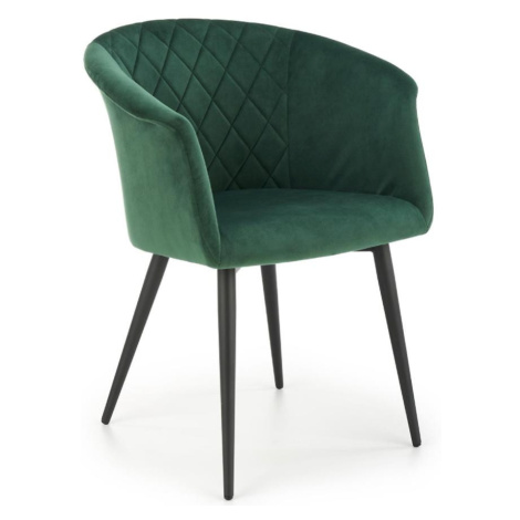 Židle K421 látka velvet/kov tmavě zelená BAUMAX
