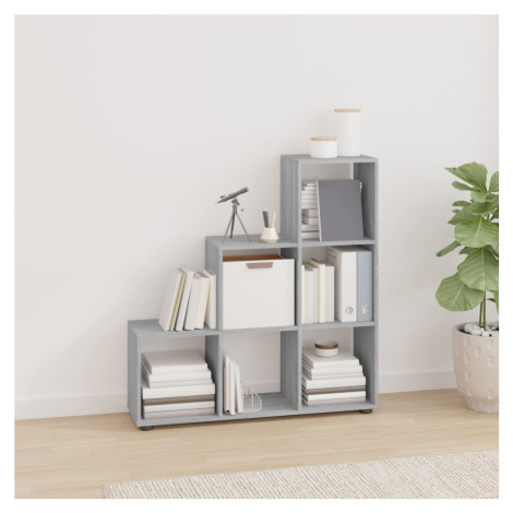 vidaXL Schodová knihovna šedá sonoma 107 cm kompozitní dřevo