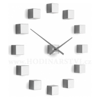 Designové nástěnné nalepovací hodiny Future Time FT3000SI Cubic silver