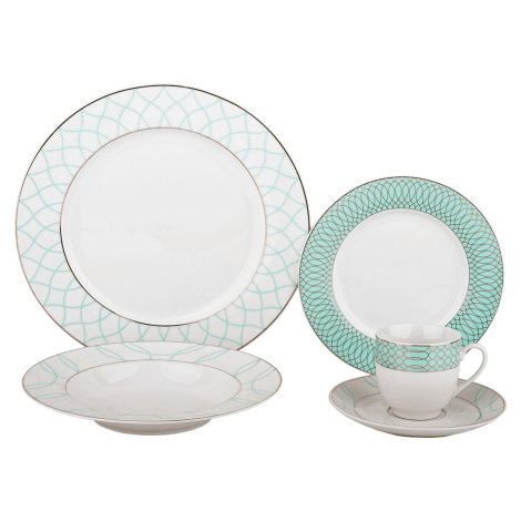 TEMPO-KONDELA DONATELLA SKY BLUE, jídelní souprava, set 20 ks, porcelán Tempo Kondela