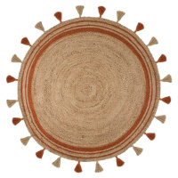 Flair Rugs Kusový koberec Lunara Jute Circle Orange 150x150 (průměr) kruh