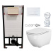 DEANTE Podomítkový rám, pro závěsné WC mísy + SLIM tlačítko bílé + WC CERSANIT CLEANON CASPIA + 