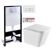 PRIM předstěnový instalační systém s bílým tlačítkem 20/0042+ WC INVENA FLORINA WITH SOFT, včetn