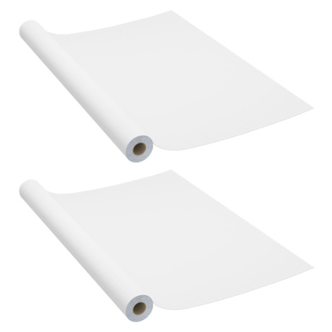 vidaXL Samolepící tapety na nábytek 2 ks bílé 500 x 90 cm PVC