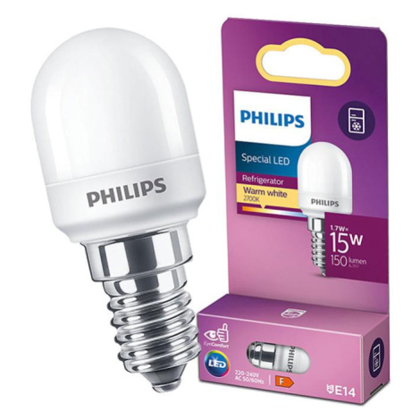 LED žárovka LED E14 Koule 1,7W = 15W 150lm teplá 2700K 240°- do ledniček a mrazáků Philips