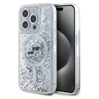 Karl Lagerfeld Liquid Glitter Karl and Choupette Heads MagSafe zadní kryt pro iPhone 15 Pro Max 