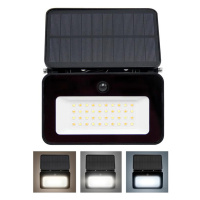 Solight LED solární reflektor se senzorem, 6W, 660lm, 3CCT, Li-Ion, černá