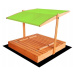 ELIS DESIGN Set - Pískoviště s krytem/lavičkami a zelenou stříškou předvrtané impregnované premi
