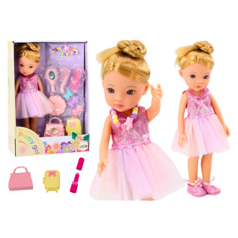 mamido Panenka baletka růžová balerína s doplňky a šaty set