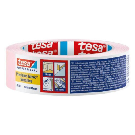 Páska maskovací na citlivé povrchy 4333 Sensitive, 50 m x 30 mm, růžová TESA