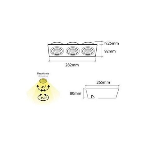 BPM 3056LED2.D40.3K Vestavné svítidlo Aluminio Negro černá 3x 7W LED 230V - BPM