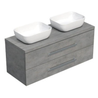 Koupelnová skříňka pod umyvadlo s deskou SAT Cube Way 120x47,5x46 cm beton mat CUBE461203BESAT45