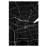 Mapa Nuremberg black, (26.7 x 40 cm)