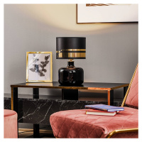 Argon Textilní stolní lampa Bodo, černo-zlatá