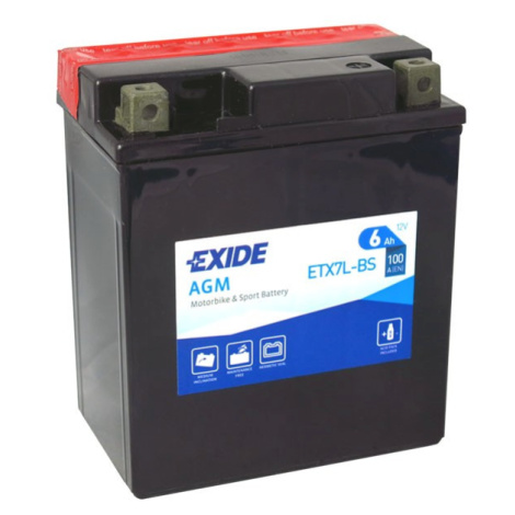 Motobaterie EXIDE ETX7L-BS, 12V, 6Ah, 100A