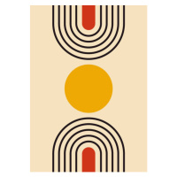 Ilustrace Abstract geometric line poster. Mid century, Liubov Mahda, 30 × 40 cm