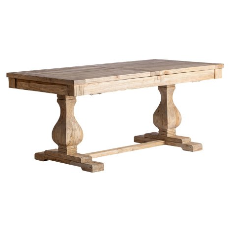 Estila Luxusní klasický masivní obdélníkový rozkládací jídelní stůl Masera v hnědé barvě s výraz