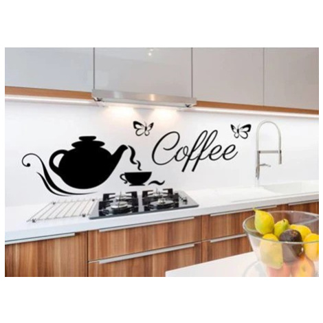 Nálepka na zeď do kuchyně pro milovníky kávy 100 x 200 cm