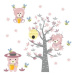 Krásná dětská nálepka na zeď růžové medvídci a včelky