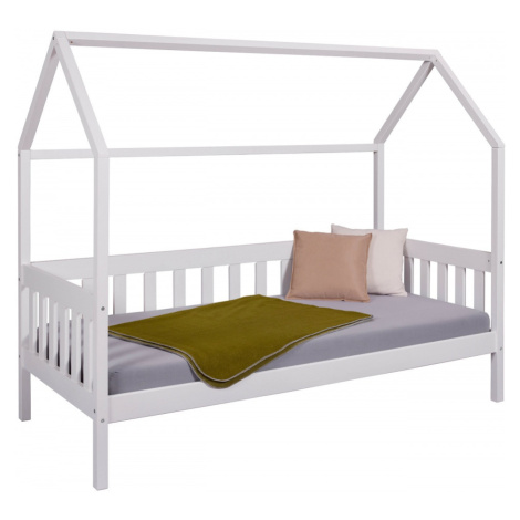 Domečková postel ii z masivu 90x200cm sully - bílá