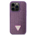 Guess Rhinestones Triangle Metal Logo Kryt pro iPhone 15 Pro fialový