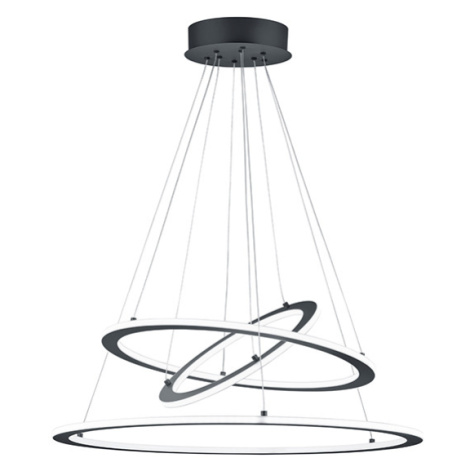 Designová závěsná lampa šedá včetně LED 3stupňové stmívatelné -Tijn TRIO