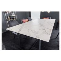 LuxD Keramický jídelní stůl Sloane 200 cm bílý mramor