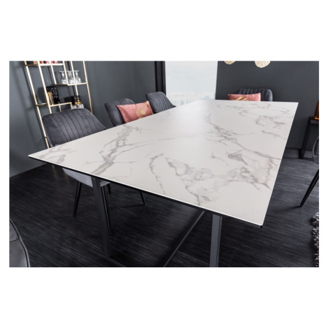 LuxD Keramický jídelní stůl Sloane 200 cm bílý mramor